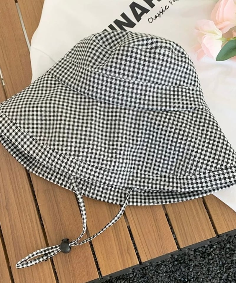 即購可CONP Hat With Tail チェック柄　y2k ハット男女兼用 ポークパイハット 格子柄 メンズ 帽子 チェック柄 大きいサイズ 選べる