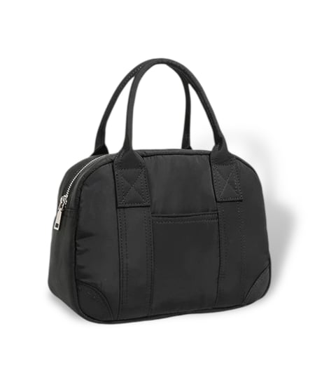 【予約販売】ナイロンラウンドミニボストンバッグ #ブラック