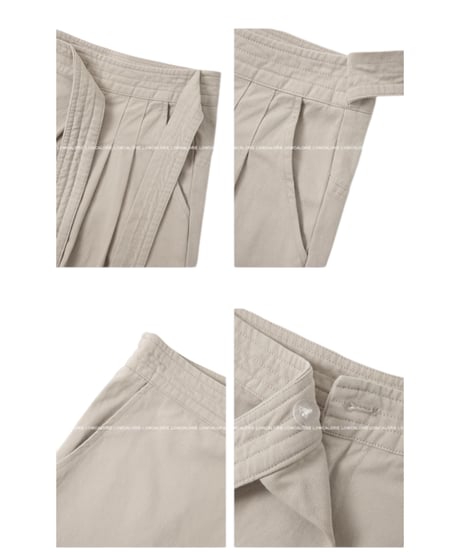 【予約販売】リボンベルト テーパードワイドパンツ