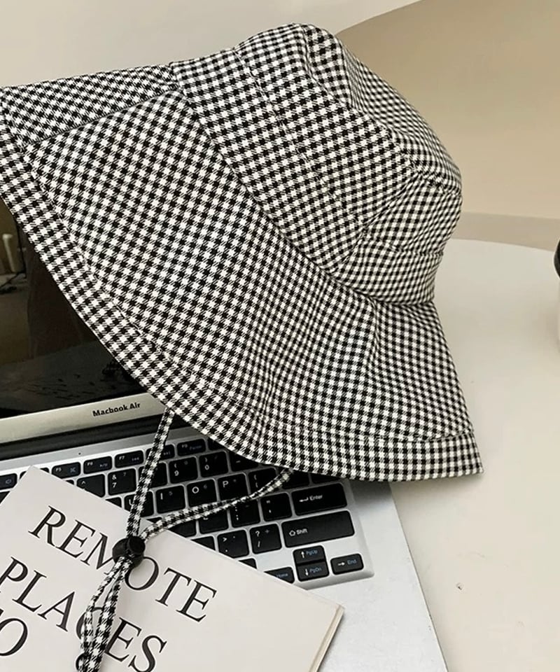 予約販売】チェック柄ハット つば広 紫外線カットUFP50+ | KISHIKA