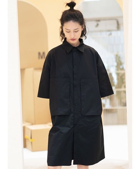 【予約販売】ビッグポケットシャツワンピース