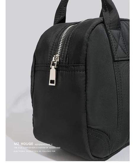 【予約販売】ナイロンラウンドミニボストンバッグ #ブラック