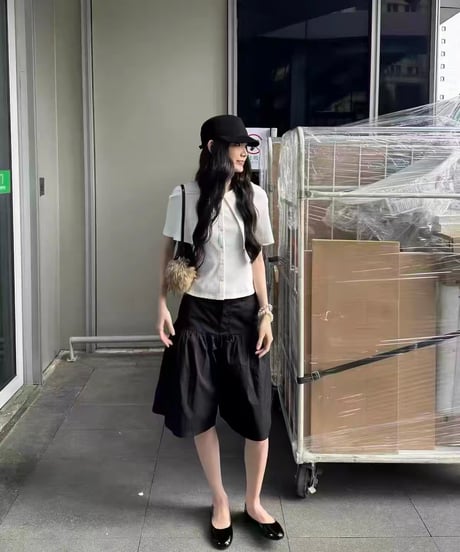 【予約販売】レトロフリル クロップドハーフパンツ