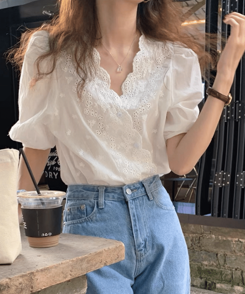 リバーレースカシュクールブラウス 予約販売】レース カシュクール ブラウス | KISHIKA