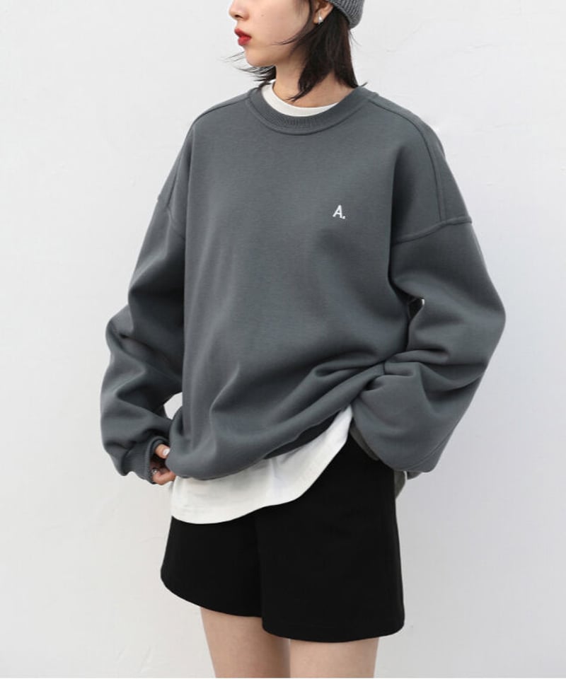 2024年冬【法人向けお歳暮】 SALE【即納】OVER KISHIKA | チャコール 刺繍ロゴスウェット SIZE その他