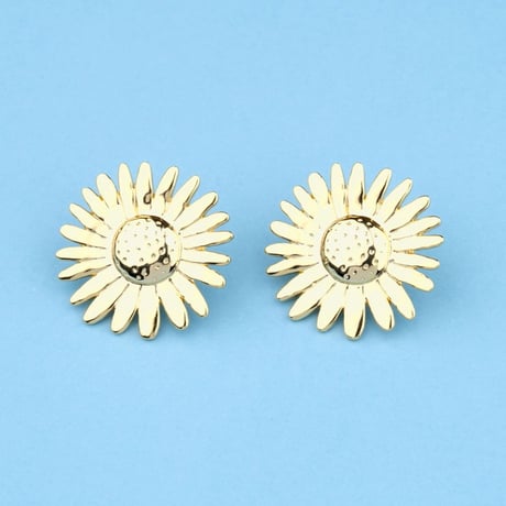 ククシュゼット 正規商品 ピアス レディース 2個売り 両耳用 花 かわいい フランス ヒマワリ イヤリング ゴールド (goldsunflowerear)
