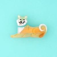 ククシュゼット 正規商品 ヘアアクセ クリップ ピン ヘアピン 犬 かわいい フランス Coucou Suzette シバ ヘア クリップ ライトブラウン(shibaclip)