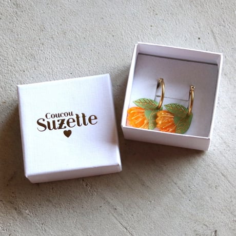 ククシュゼット 正規商品 ピアス レディース 2個売り 両耳用 花 かわいい フランス キンセンカ カレンデュラ イヤリング (calendulaear)