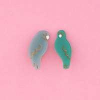 ククシュゼット 正規商品 ヘア アクセ ヘアピン 鳥 Coucou Suzette ラブバード ヘア クリップ セット ブルー×グリーン 2個セット(lovebirdsclipset)