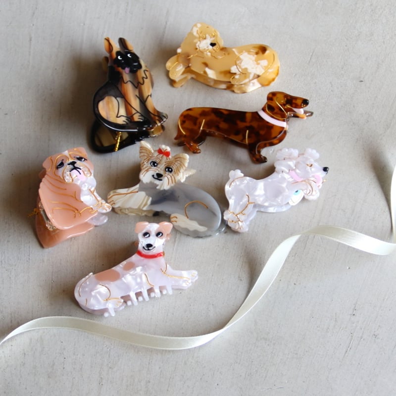 ククシュゼット 正規商品 ヘア アクセ クリップ 犬 プードル ヘア