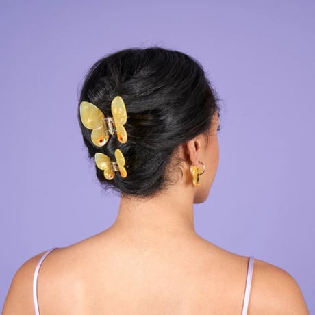 ククシュゼット 正規商品 ヘア アクセ クリップ 蝶 虫 かわいい Coucou Suzette 黄色 蝶 ミニ ヘア クロー イエロー(yebutterflyminiclaw)
