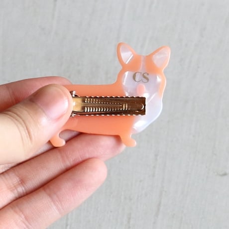 ククシュゼット 正規商品 ヘアアクセ クリップ ピン ヘアピン 犬 かわいい フランス Coucou Suzette コーギー ヘア クリップ ベージュ系(corgiclip)
