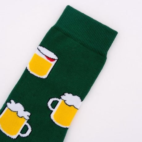 ククシュゼット 正規商品 靴下 おしゃれ 個性的 ビール フランス クルー丈 Coucou Suzette ビール柄 ソックス Beers Socks グリーン Green(beerssocks)