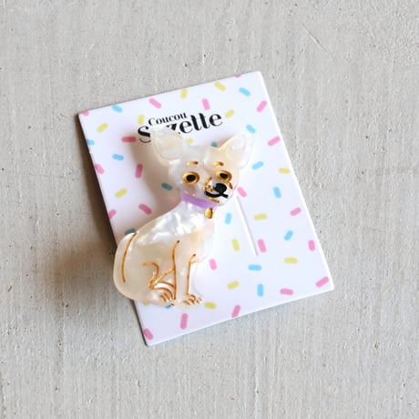 ククシュゼット 正規商品 ヘアアクセ クリップ ピン ヘアピン 犬 かわいい フランス Coucou Suzette チワワ ヘア クリップ ベージュ系(chihuahuaclip)