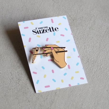 ククシュゼット 正規商品 ピンバッジ ブローチ かわいい おしゃれ フランス 個性的 Coucou Suzette ヤミー ピン Yummy Pin ベージュ系 BEIGE (yummypin)