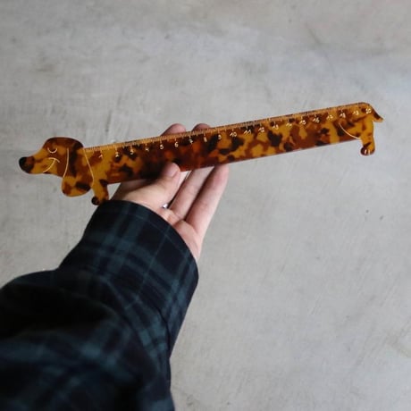 ククシュゼット 正規商品 定規 文房具 かわいい 犬 フランス お洒落 レア Coucou Suzette ダックスフンド 定規 ブラウン(dachshuruler)