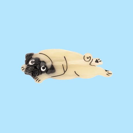 ククシュゼット 正規商品 ヘア アクセ クリップ 犬 かわいい フランス ギフト Coucou Suzette パグ ヘア クロー ベージュ (pugclaw)