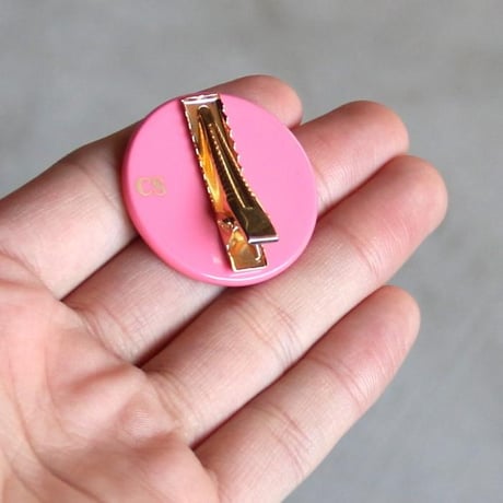 ククシュゼット 正規商品 ヘア アクセ クリップ レトロ かわいい フランス Coucou Suzette 丸型 ラウンド ヘアクリップ ピンク(roundclip)