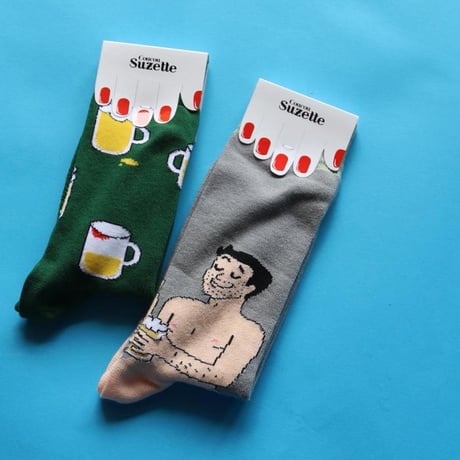 ククシュゼット 正規商品 靴下 メンズ おしゃれ 白人 フランス クルー丈 Coucou Suzette ビール腹 ソックス Beer Belly Socks (beerbellysocks)