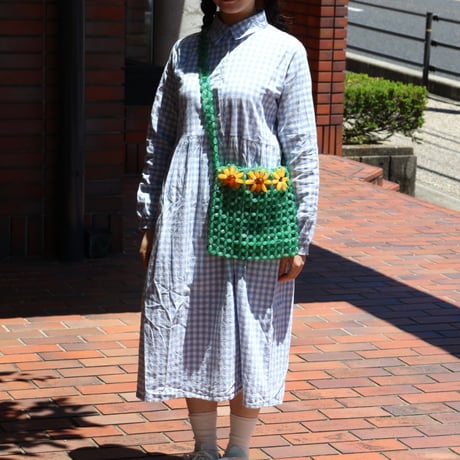 ククシュゼット 正規商品 ビーズ バッグ ショルダー かわいい 花 Coucou Suzette ヒマワリ ビーズ バッグ Sunflower Beaded Bag グリーン Green