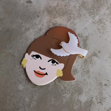 ククシュゼット 正規商品 ヘア アクセ クリップ ピン ヘアピン かわいい 鳥 フランス Coucou Suzette ハト ヘア クリップ  ホワイト(doveclip)
