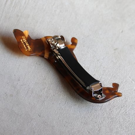 ククシュゼット 正規商品 ヘア アクセ クリップ バレッタ Coucou Suzette ダックス バレッタ ブラウン  (dachshundbarrette)