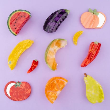 ククシュゼット 正規商品 ヘア アクセ クリップ 果物 フルーツ フランス Coucou Suzette メロン ヘア クロー Melon Hair Claw オレンジ系 (melonclaw)