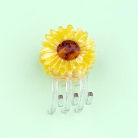 ククシュゼット 正規商品 ヘア ミニ アクセ クリップ 花 Coucou Suzette  ヒマワリ ミニ ヘアクロー イエロー (sunflowerminiclaw)