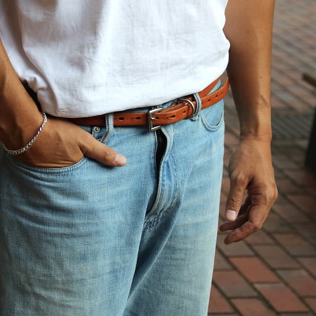 ANNAK / Long Narrow Leather Belt / dd1210