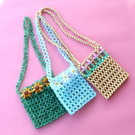 ククシュゼット 正規商品 ビーズ バッグ ショルダー かわいい 花 Coucou Suzette デイジー ビーズ バッグ Daisy Beaded Bag ブルー Blue