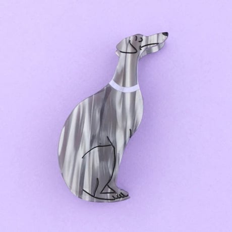 ククシュゼット 正規商品 ヘア アクセ クリップ 犬 Coucou Suzette  ウィペット ヘア クロー グレー ( whippetclaw)