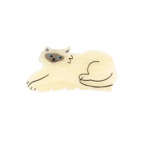 ククシュゼット 正規商品 ヘア アクセ クリップ かわいい 猫 シャム フランス Coucou Suzette  シャム猫 ヘア クロー ホワイト(siameseclaw)