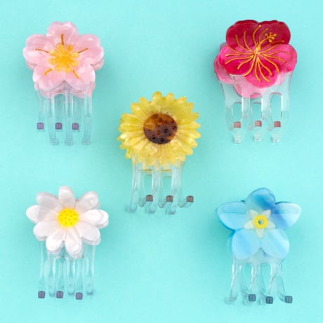 ククシュゼット 正規商品 ヘア ミニ アクセ クリップ 花 Coucou Suzette  忘れな草 ミニ ヘアクロー ブルー(fmnminiclaw)