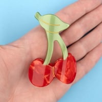 ククシュゼット 正規商品 ヘア アクセ クリップ かわいい 果物 フルーツ フランス Coucou Suzette チェリー ヘア クロー レッド(cherryclaw)