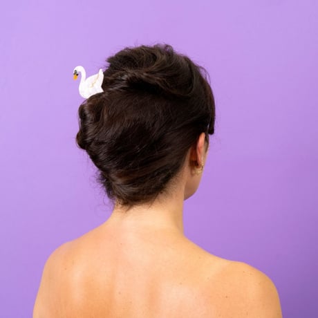 ククシュゼット 正規商品 かんざし ヘアコーム アクセ 鳥 個性的 おしゃれ Coucou Suzette 白鳥 ヘア スティック Swan Hair Stick ホワイト White