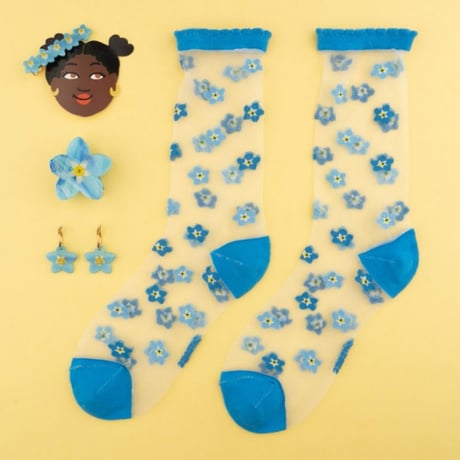 ククシュゼット 正規商品 ヘア アクセ クリップ かわいい 花 Coucou Suzette 忘れな草 ヘア クロー Forget Me Not Hair Claw ブルー (fmnclaw)