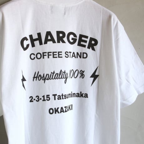 CHARGER COFFEE STAND Tシャツ チャージャーコーヒースタンド オリジナル ポケット付き ロゴ Tシャツ