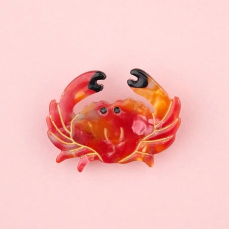 ククシュゼット 正規商品 アクセ ピン クリップ 海 魚 かわいい ギフト Coucou Suzette カニ ヘア クリップ レッド(crabclip)