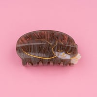 ククシュゼット 正規商品 ヘア アクセ クリップ かわいい 猫 フランス Coucou Suzette スリーピング キャット ヘア クロー ブラウン(sleepingcatclaw)