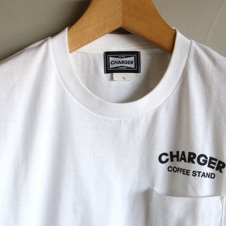 CHARGER COFFEE STAND Tシャツ チャージャーコーヒースタンド オリジナル ポケット付き ロゴ Tシャツ