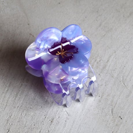ククシュゼット 正規商品 ヘア アクセ クリップ かわいい 花 フランス Coucou Suzette パンジー ヘア クロー Pansy Hair Claw パープル (pupansyclaw)
