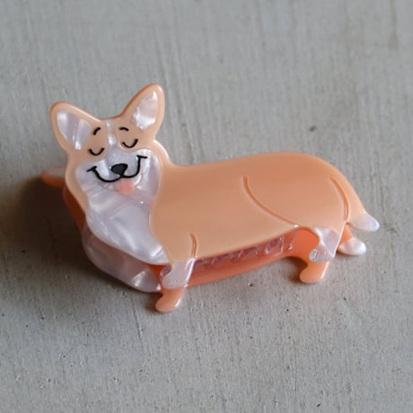 ククシュゼット 正規商品 ヘア アクセ クリップ 犬 コーギー ヘア クロー ベージュ (corgiclaw)