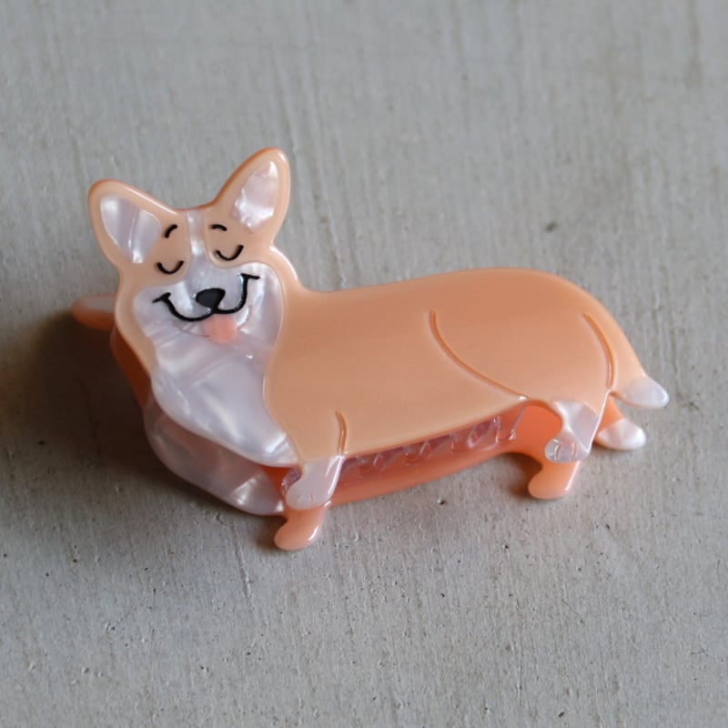 ククシュゼット 正規商品 ヘア アクセ クリップ 犬 コーギー ヘア