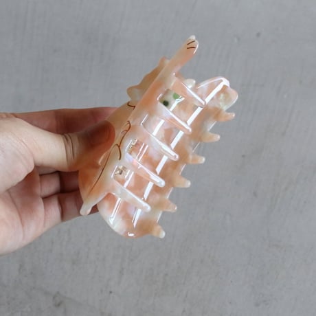 ククシュゼット 正規商品 ヘア アクセ クリップ かわいい 猫 トラ猫 茶トラ フランス Coucou Suzette ジンジャー キャット ヘア クロー ベージュ系 (gicatclaw)