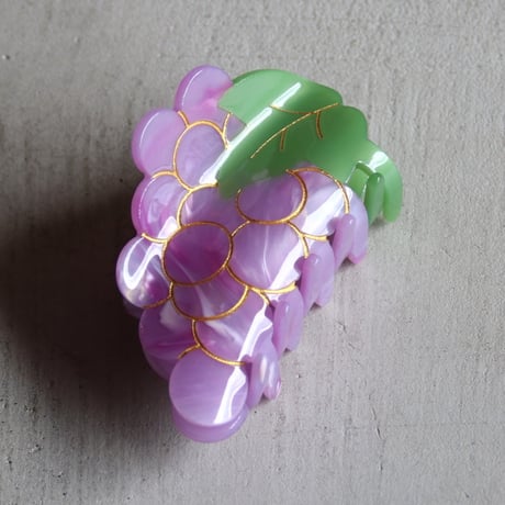 ククシュゼット 正規商品 ヘア アクセ クリップ かわいい 果物 フルーツ フランス Coucou Suzette ブドウ ヘア クロー パープル(grapeclaw)