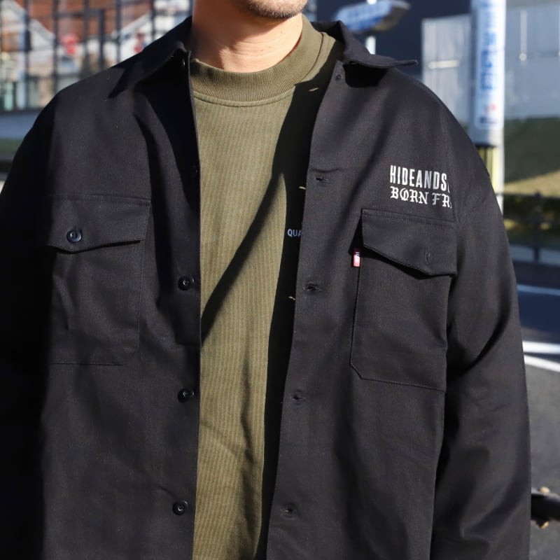 HIDE AND SEEKワークシャツブラック新品未使用ハイドアンドシーク 