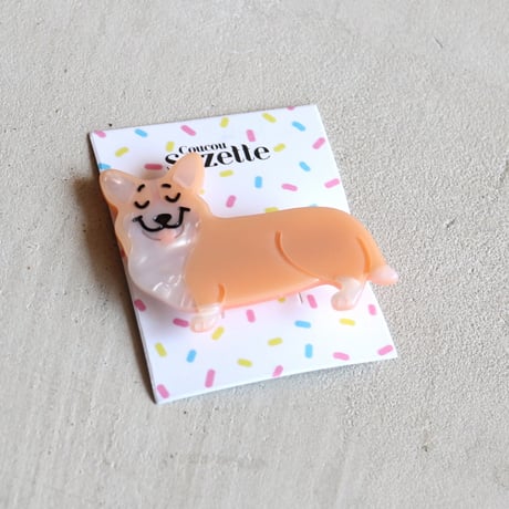 ククシュゼット 正規商品 ヘアアクセ クリップ ピン ヘアピン 犬 かわいい フランス Coucou Suzette コーギー ヘア クリップ ベージュ系(corgiclip)