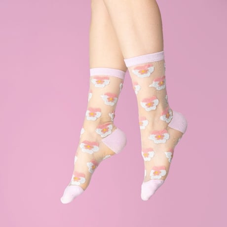 Coucou Suzette / ピンクパンジー シアー ソックス / pipansyshsocks