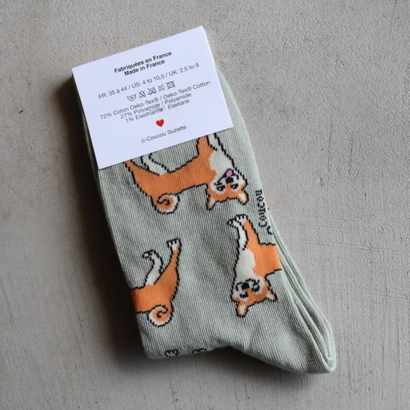 ククシュゼット 正規商品 靴下 レディース おしゃれ かわいい 犬 柴犬