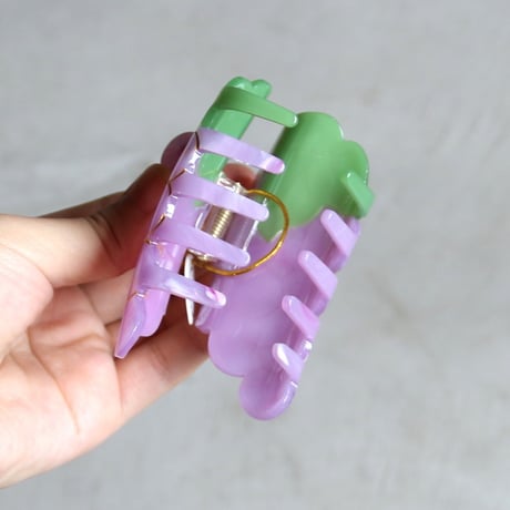 ククシュゼット 正規商品 ヘア アクセ クリップ かわいい 果物 フルーツ フランス Coucou Suzette ブドウ ヘア クロー パープル(grapeclaw)